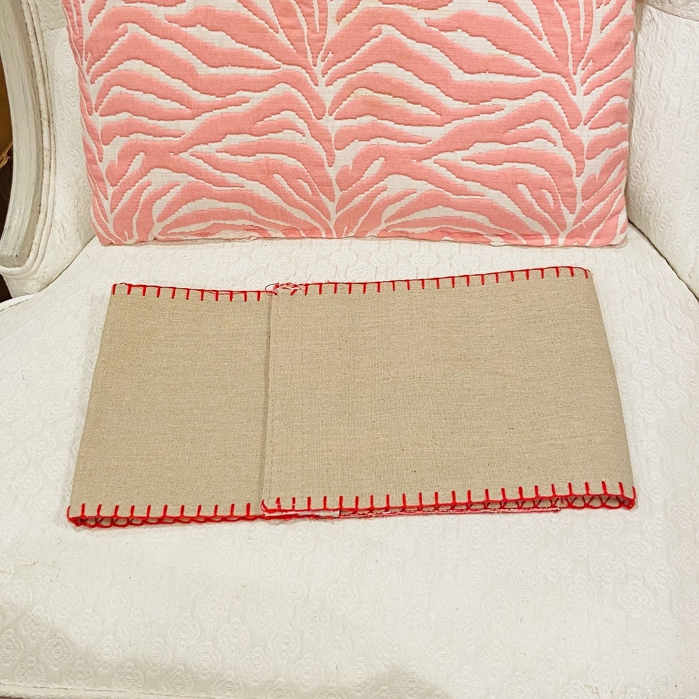N29-NEW Christmas Linen with Stewart Tartan Reindeer Pillow Band/Wrap - Picture 5 of 9